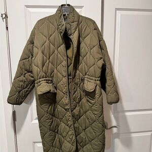 Zara Olive Puffer Coat